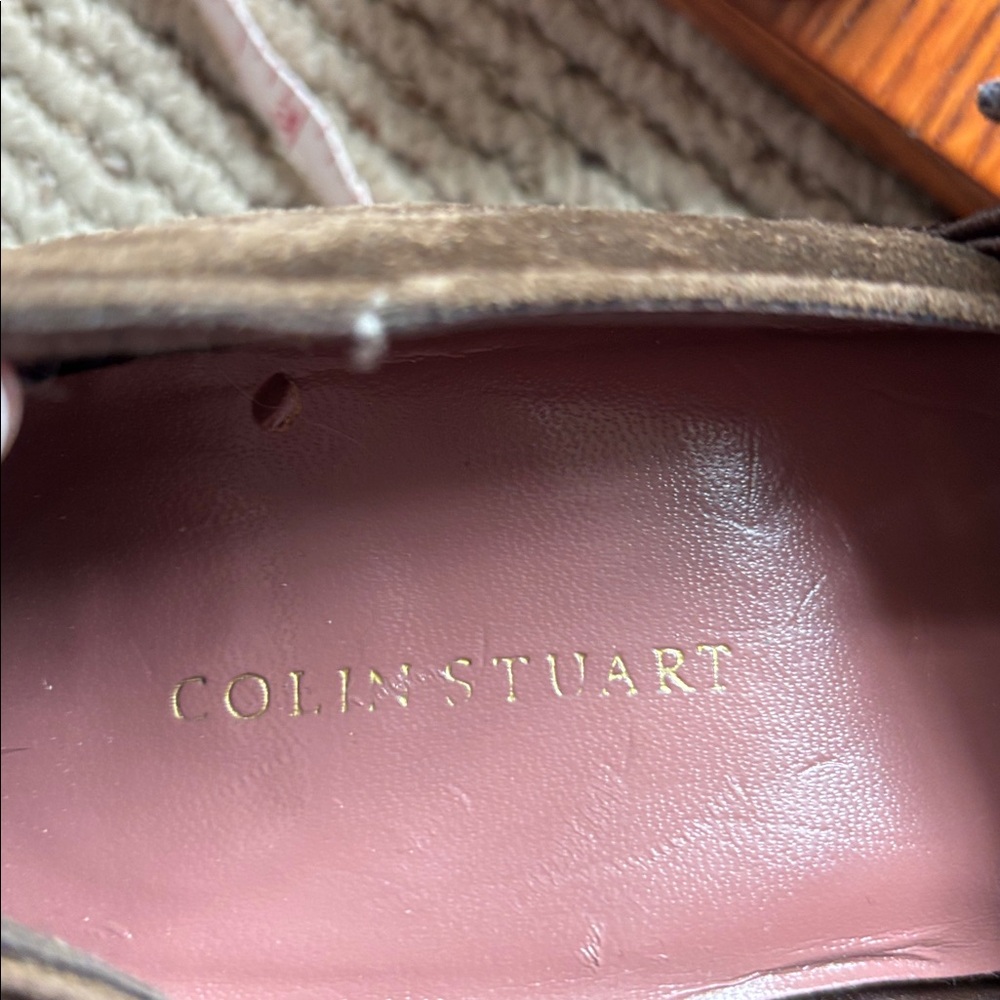 COLIN STUART chunky brown suede true 90’s vintage heels. Buckle strap. Size 8 - Picture 6 of 6